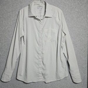 Coolibar Women M Amara Smart Shirt UPF 50 Sun Protection Button Front Geometric